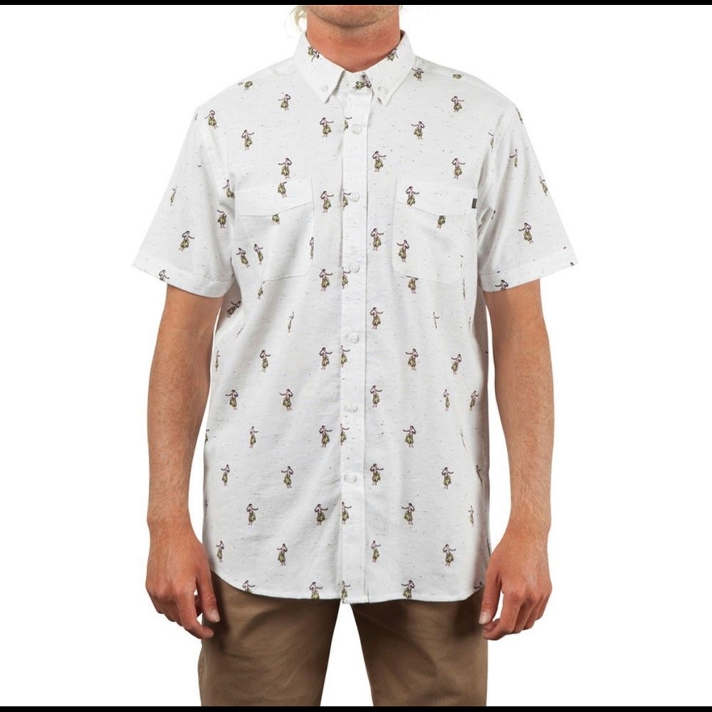 RIP CURL HULA BEACH BUTTON DOWN SHIRT - size small - Like New